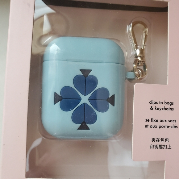 Kate Spade Light Blue AirPods Case with Floral Design. NWT. - Picture 3 of 8